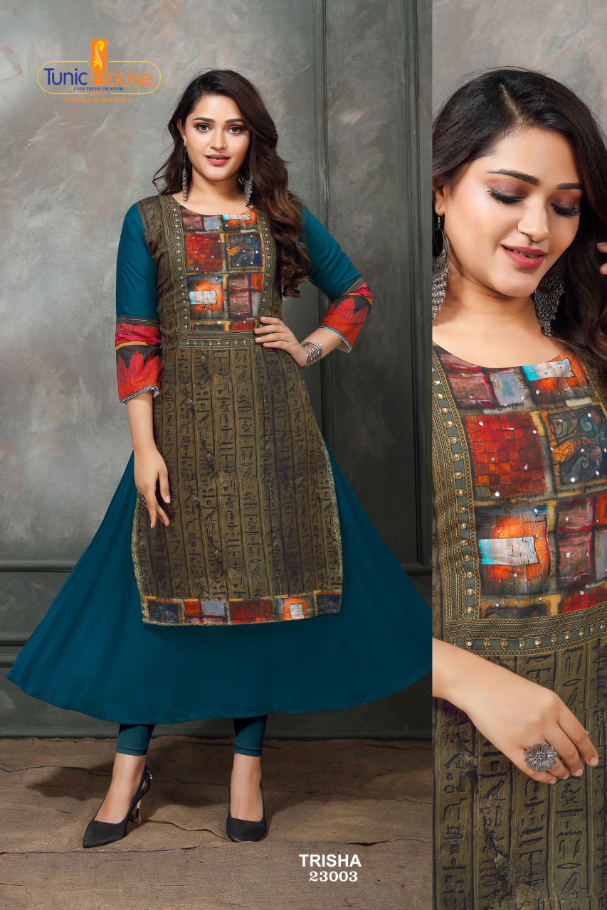 Tunic House Trisha Designer Fancy Ethnic Wear Rayon Kurti Collection